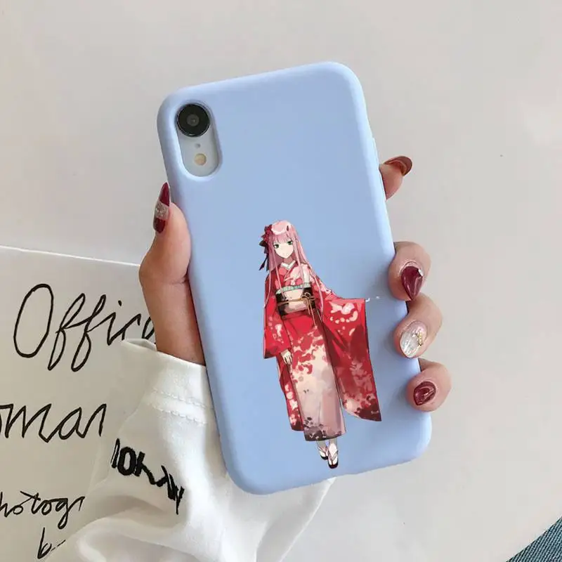 

zero two Darling in the FranXX Silicone Phone Case for iPhone 11 Pro Max XR XS X Soft Candy Cover for iPhone 6 6S 7 8 Plus Cases