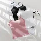 Однотонный летний сексуальный укороченный топ, рубашка без рукавов, кружевной камзол, приталенный женский бюстгальтер с мягкими чашечками, бюстгальтеры для женщин