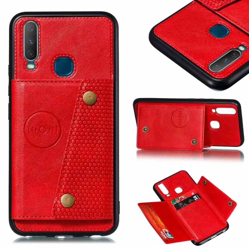 Coque ЧЕХОЛ ДЛЯ Vivo Z1 Pro Чехол Z5X Y17 Y15 Y12 Y3 X27 слот для карт кошелек из искусственной