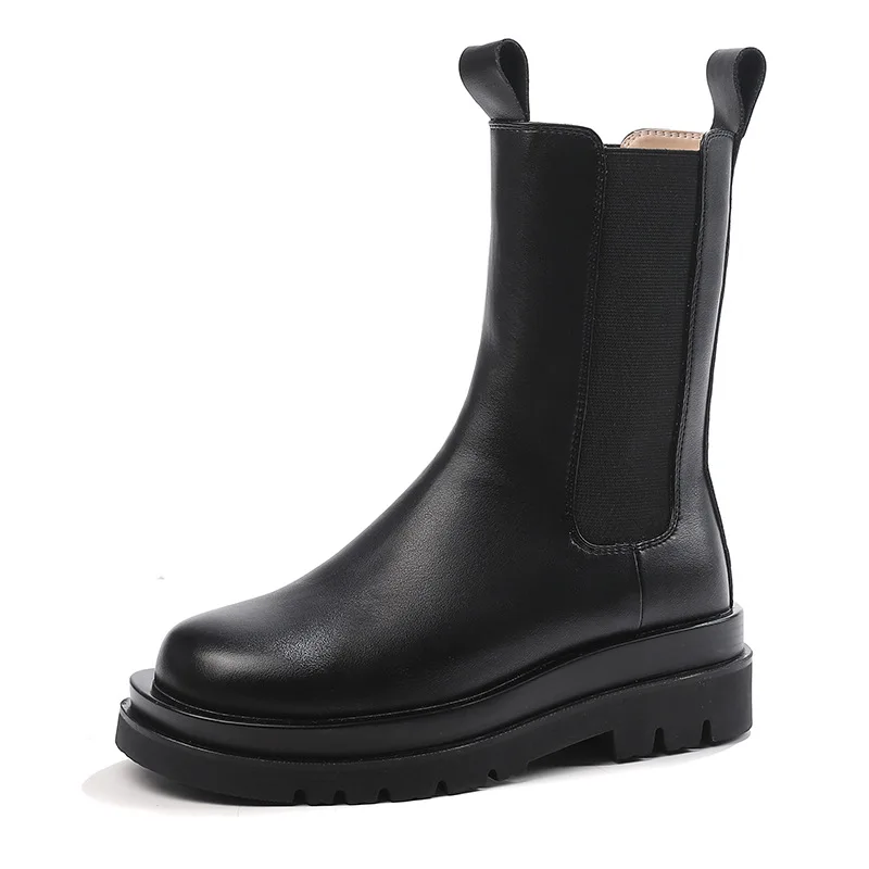 

women shoes leather boots fashion boots Genuine Leather Women Martin Boots Fashion High Heel Motorcycle Boots Women