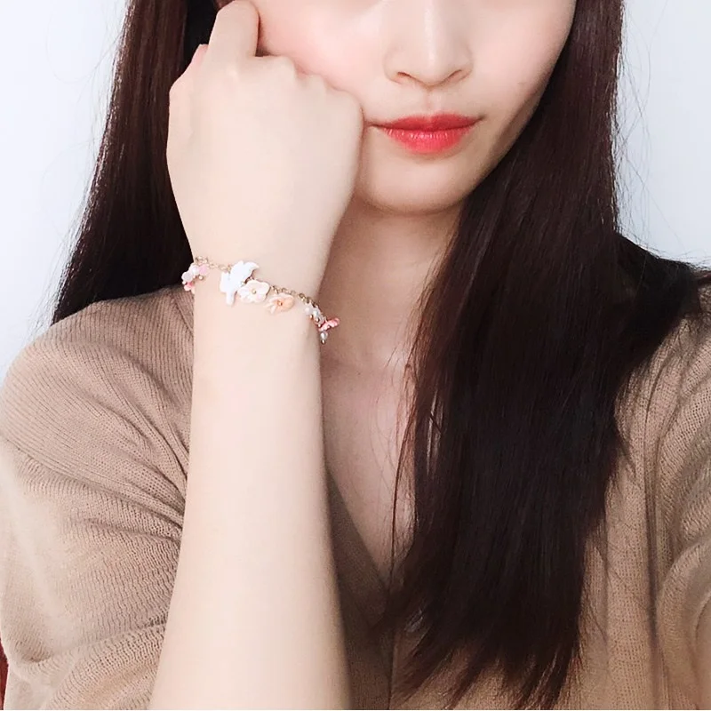 Новинка хит продаж модный белый браслет с кроличьим жемчугом и ракушками для