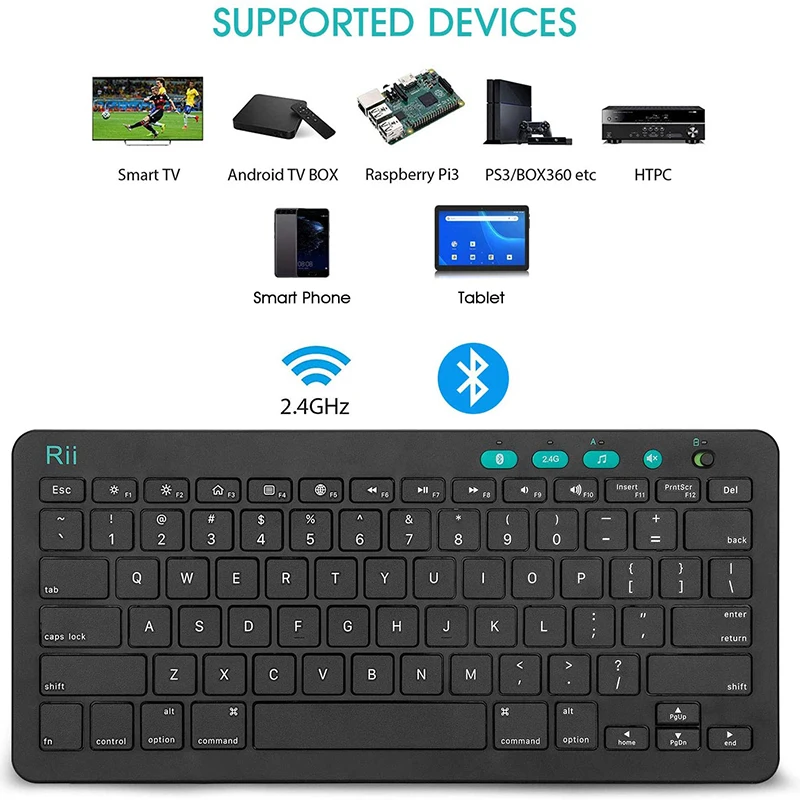 

Rii 2.4GHz Wireless Keyboard and Mouse Combo, Multimedia Office Keyboard for PC, Laptop and Desktop,Business Office