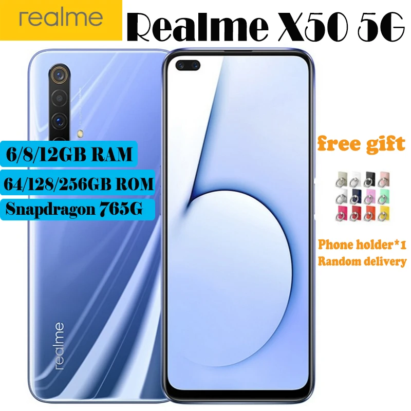 Новый 6 57 &quot6/8/12 ГБ Оперативная память 64/128/256 Встроенная Realme X50 5G мобильный телефон