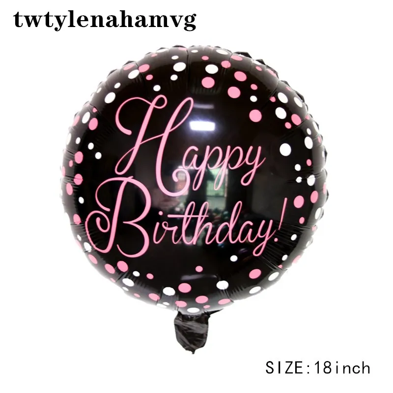 

New 18-Inch Round Pink Green Blue Red Foil Balloon Happy Birthday Inflatable Ball Wedding Party Decoration High Quality Toy