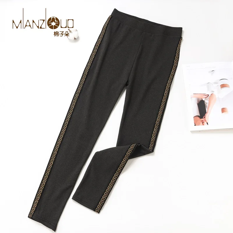 QK01-BLACK Mianziduo/ новые модные женские осенние и зимние эластичные и качественные плотные бархатные брюки теплые леггинсы - Цвет: QK01-BLACK