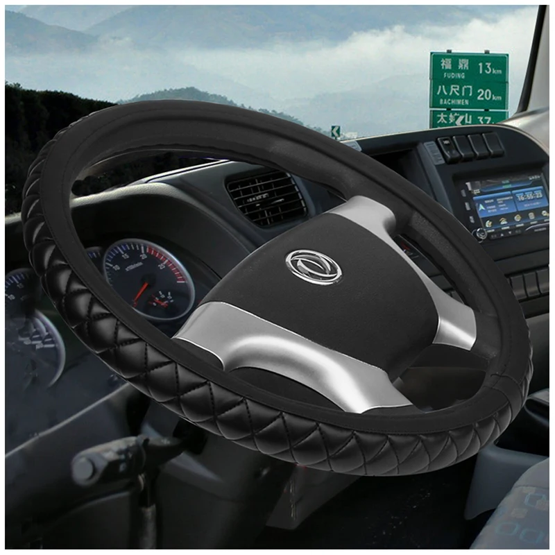 

PU Leather Auto Steering Wheel Cover Bus Truck Car For Diameters 36 38 40 42 45 47 50 CM 3D Non-slip Wear-resistant Car Styling