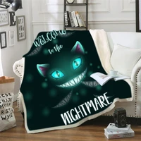sofa cushion yoga mat blanket picnic blanket thick double layer plush anime pet cat 3d digital print carry blanket