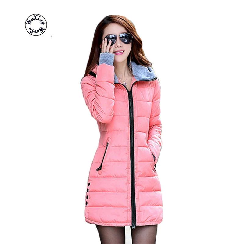 

Woxingwosu Длинные парки с капюшоном для девочек хлопковая стеганая куртка зимняя с зимней курткой пальто