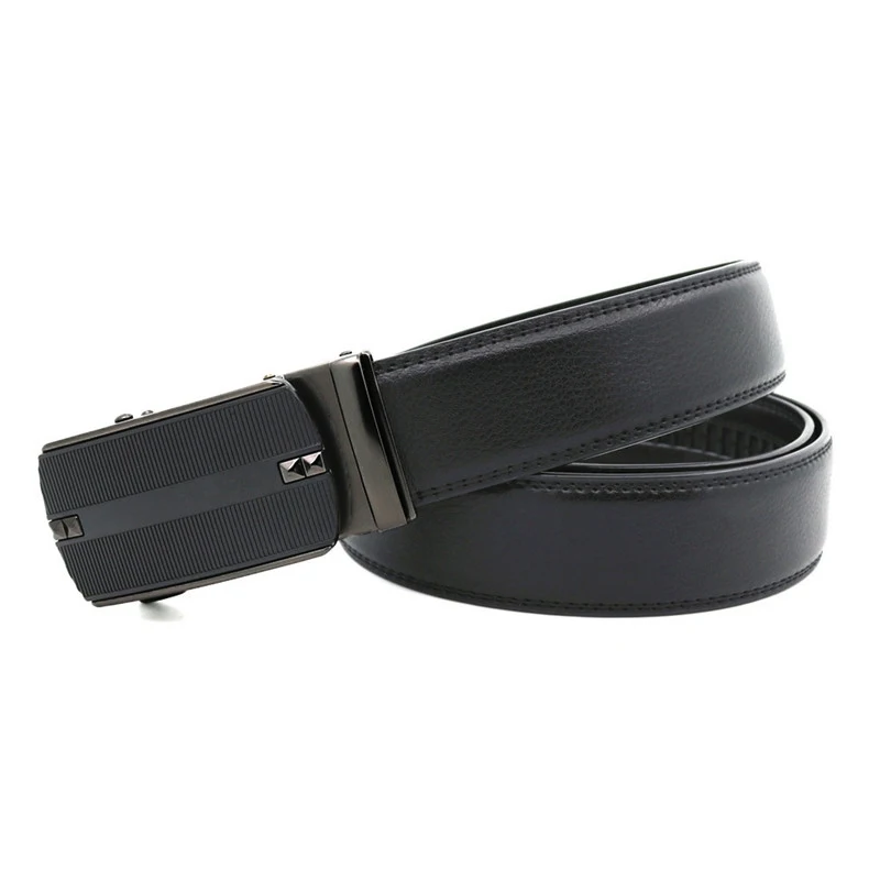

Fashion Mens Leather Belt Belts Real New Sliding Buckle Trouser Black Brown