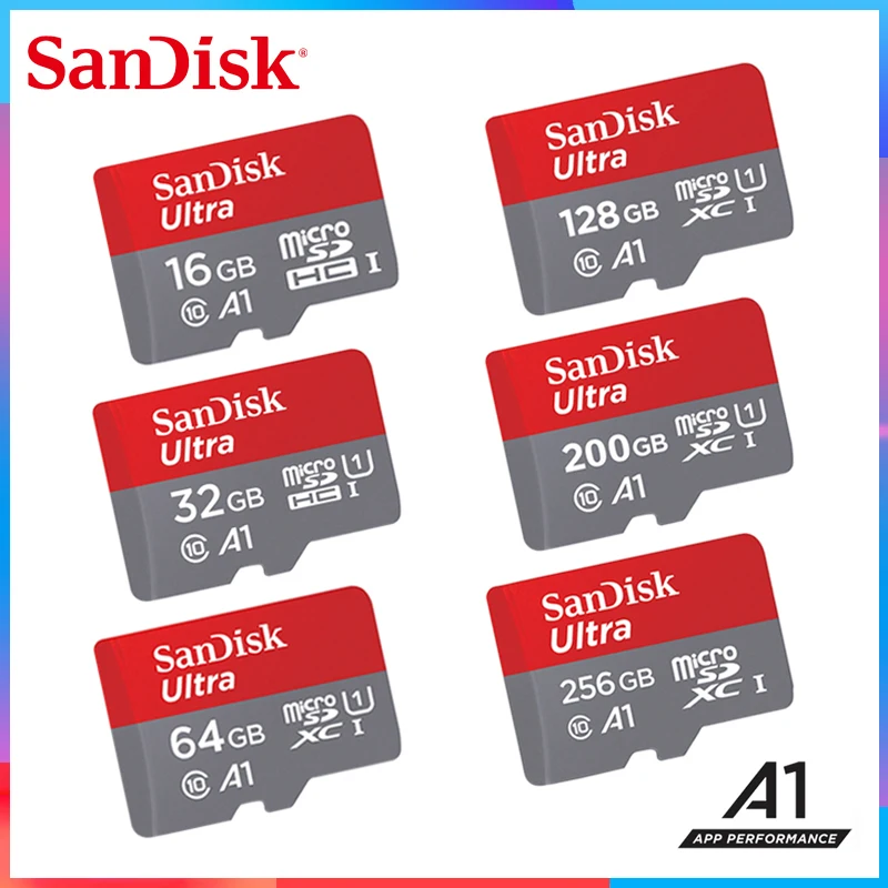 

SanDisk A1 Memory Card 256GB 200GB 128GB read up to 98MB/s 64GB 32GB Micro sd card Class10 UHS-1 flash card Memory Microsd TF