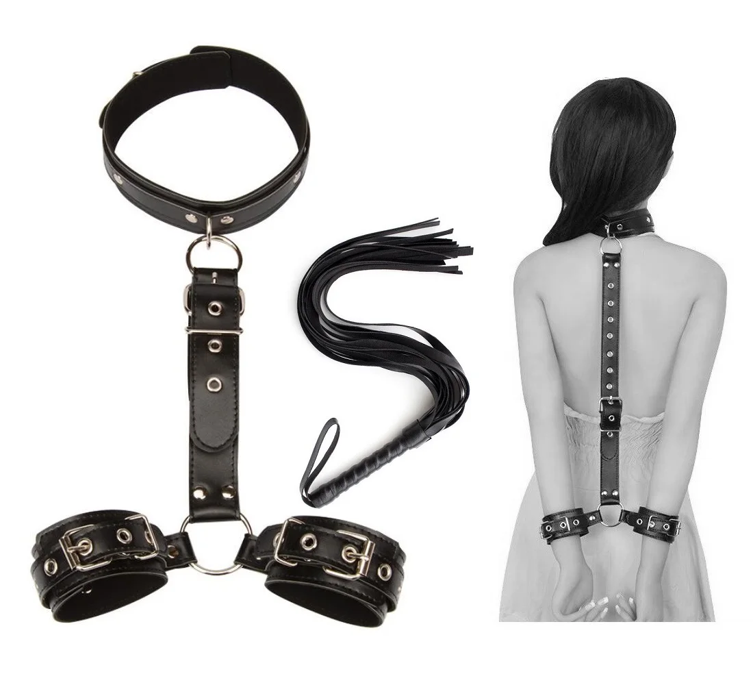 

Сексуальные наручники ошейник для взрослых игры Фетиш флирт набор для БДСМ бондажа веревка раб секс-игрушки для женщин пар геев эротически...