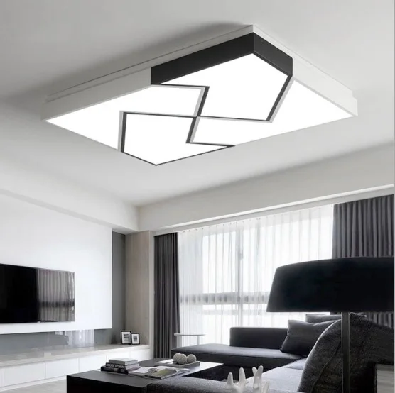 

Светодиодная прямоугольная потолочная лампа с дистанционным управлением, освещение для гостиной, современный минималистичный светильник для основной спальни, домашний ресторанный светильник