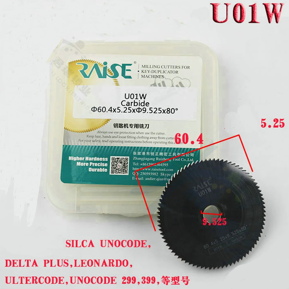 

Raise U01W Key Cutter Carbide Angle Milling Cutter For SILCA UNOCODE 399 EVO KABA ILCO EZ CODE Key Cutting Machines