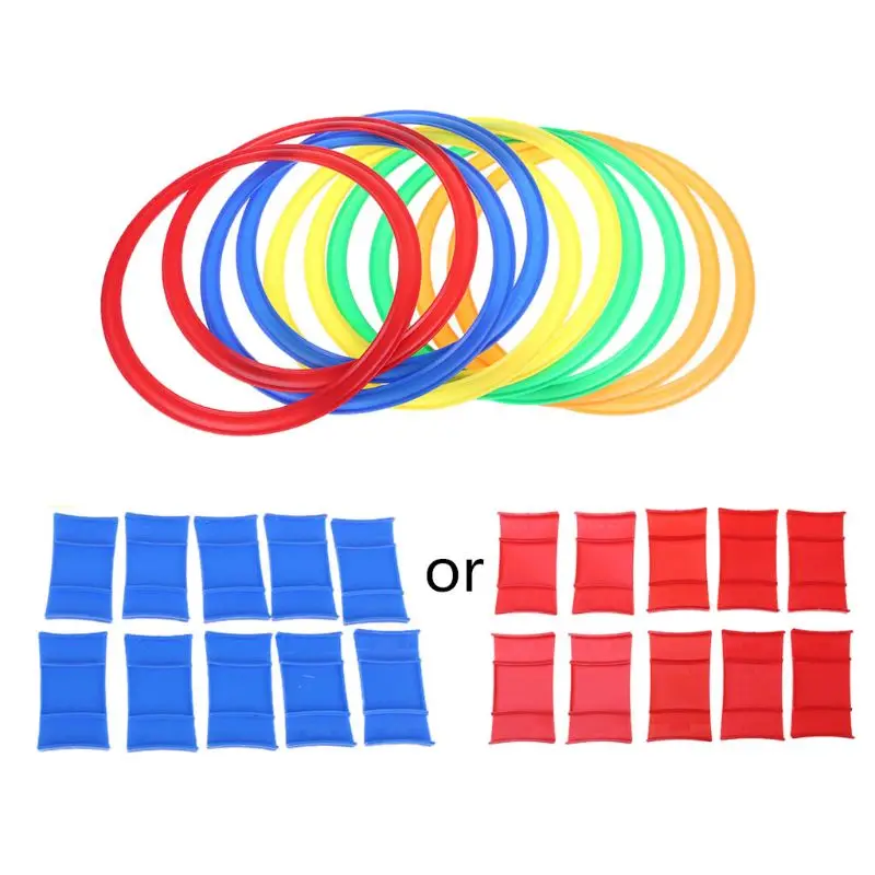 

10 Pcs Hopscotch Ring Game Toys for Kids Sensory Integration Training Play Set