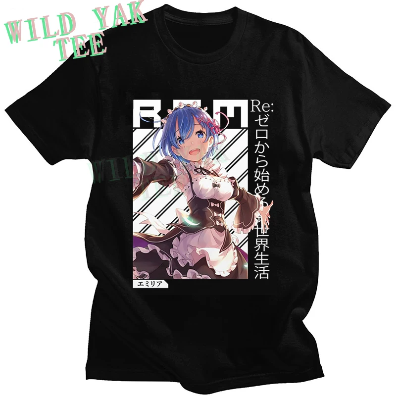 

Men Clothing Re Zero Starting Life in Another World Satella Puck Rem Anime TShirt T-Shirt Emilia Men Fashion Short Sleeve