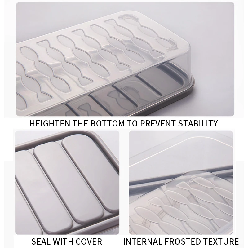 

Freezer Dumpling Box Food Storage Container Stackable Food Saver Box with Lid Square Plastic Single-layer Sealed Transparent Box