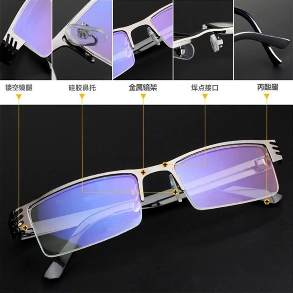 

Multifocal Progressive Reading Glasses Men Women Anti Blue UV Protect Presbyopic Glasses Half Frame Automatic Adjustment Eyewear
