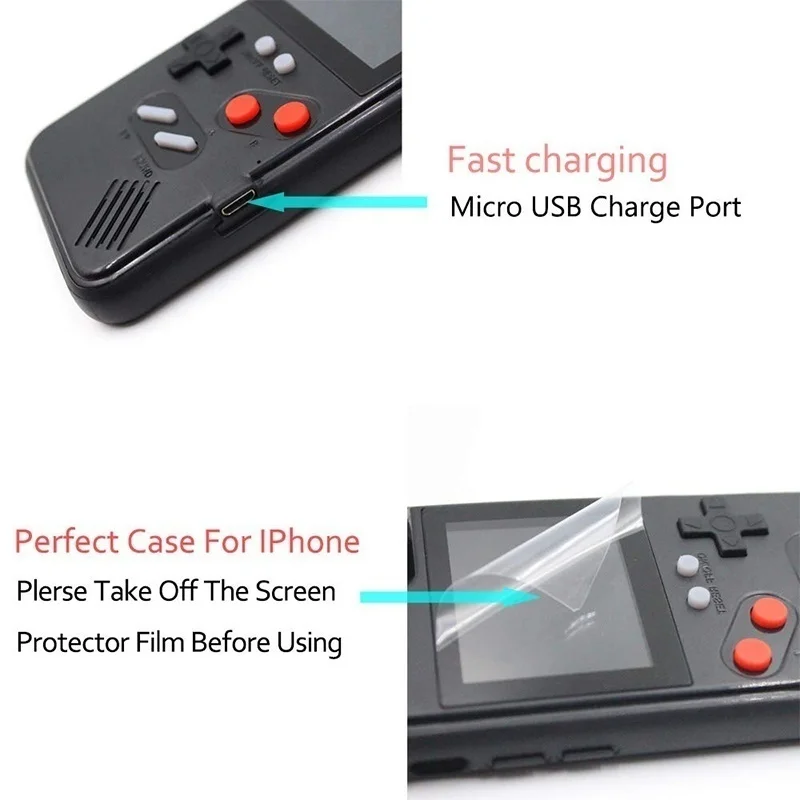Цветной экран 3D чехол для телефона Gameboy iPhone XS 11 Pro MAX XR X SE 2020 8 7 6 S Plus чехлы с 36