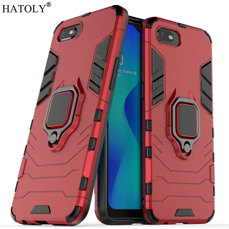 for oppo a1k case cover for oppo a1k finger ring phone case back phone shell hard pc tpu protective armor case for oppo a1k free global shipping