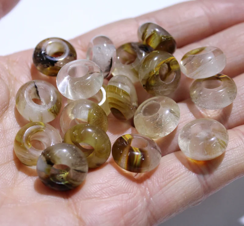 

natural stone opal crystal round charms big hole 814mm spacer beads for Diy jewelry making key pendant charm wholesale 30pcs