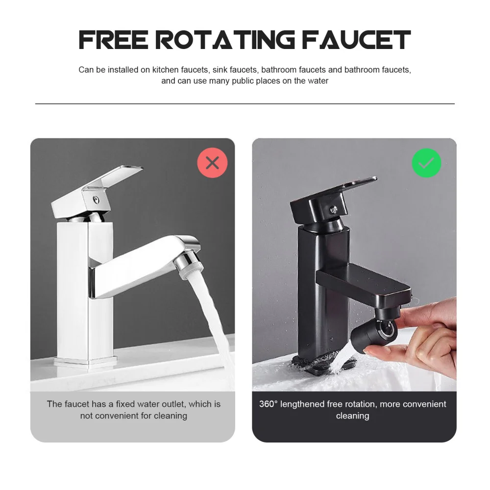 

1Pc Water Saving Flexible Sprayer Extendable Spray Head Black