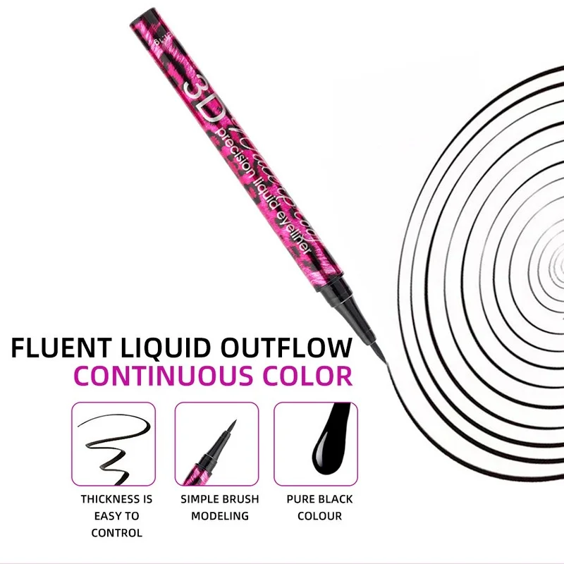 

YANQINA Fluent Red Leopard Black Eyeliner Pen 3D Waterproof Precison Liquid Eyeliner Pencil Long-lasting Makeup Beauty Cosmetics