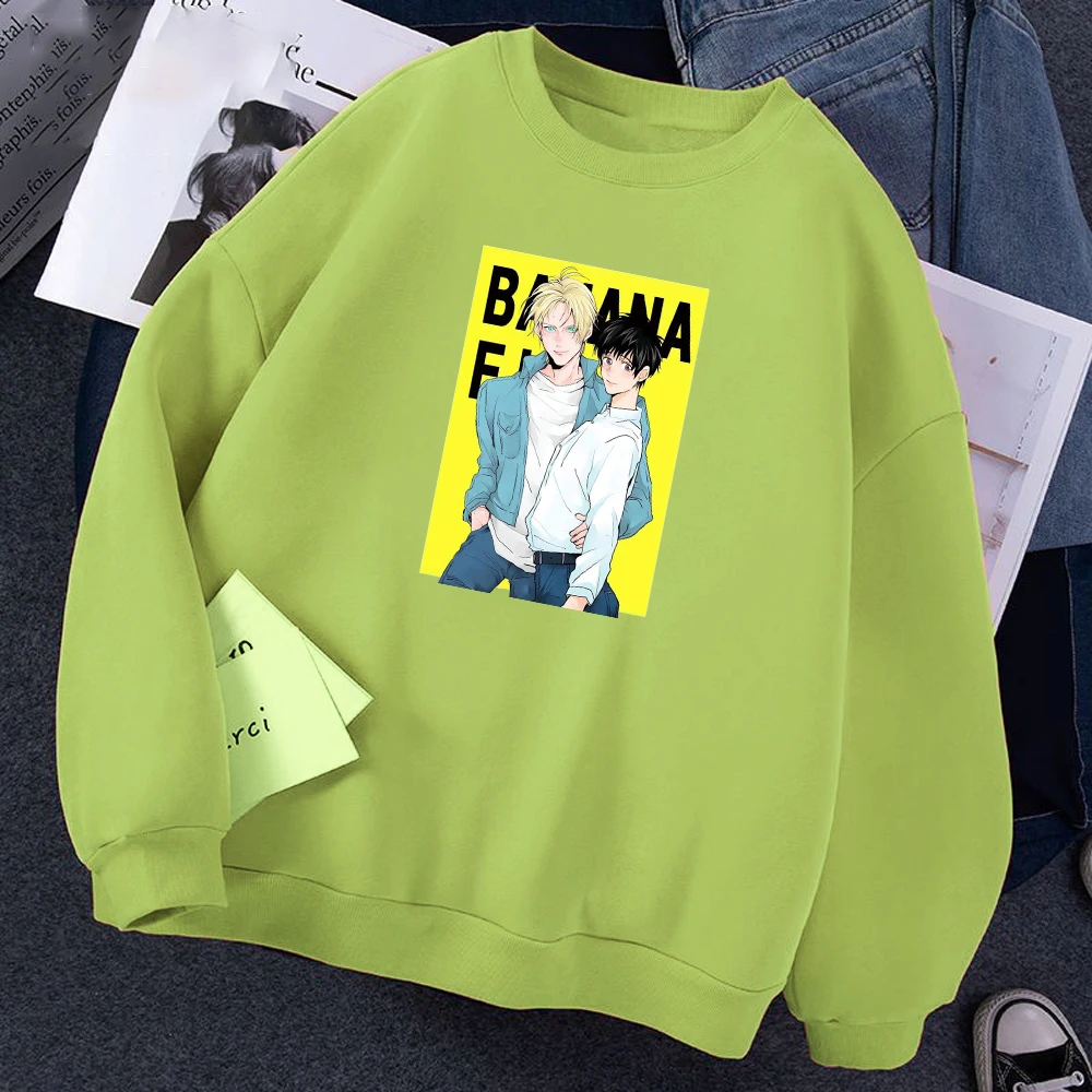 

Funny Banana Fish Comics Sweatshirt Male Long Sleeve Crewneck Cotton Autumn Hoodie Fashion Japan Anime Sweatshirt Men Streetwear