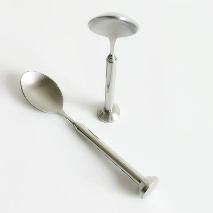 Крутая Регулируемая карманная длинная металлическая ложка телескопическая