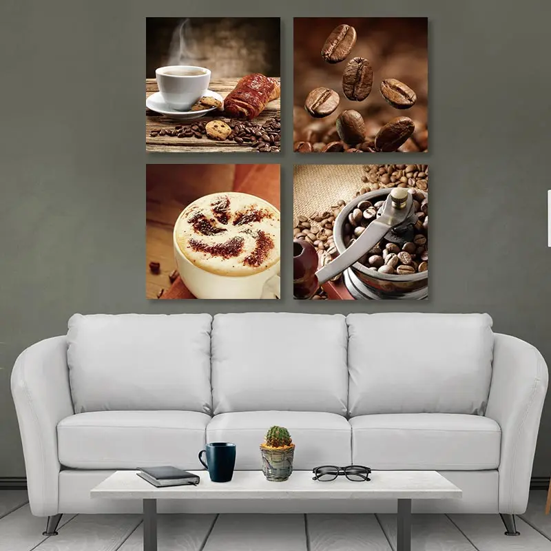 BANMU 4 шт./компл. кофейный холст живопись плакат Настенные картины для гостиной