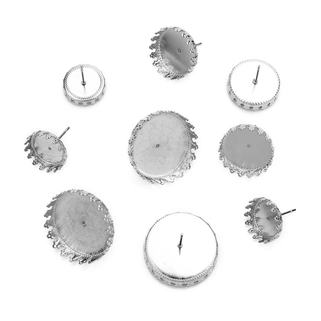 

Пустая основа для сережек-гвоздиков из нержавеющей стали с камеей размером 12/15/20 мм, 20 шт./лот