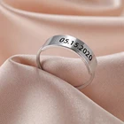 Cazador простое кольцо на заказ с именем датой текстом гравировкой из нержавеющей стали персонализированное кольцо с вывеской ювелирные изделия Подарок на годовщину для влюбленных