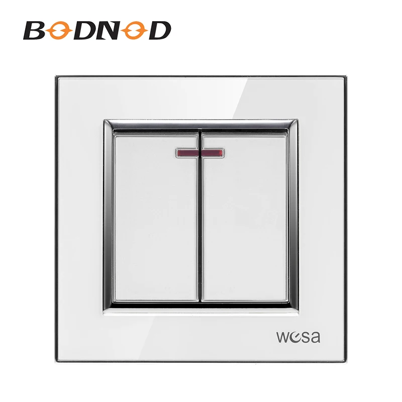 Кнопочный выключатель питания европейского стандарта акриловый настенный