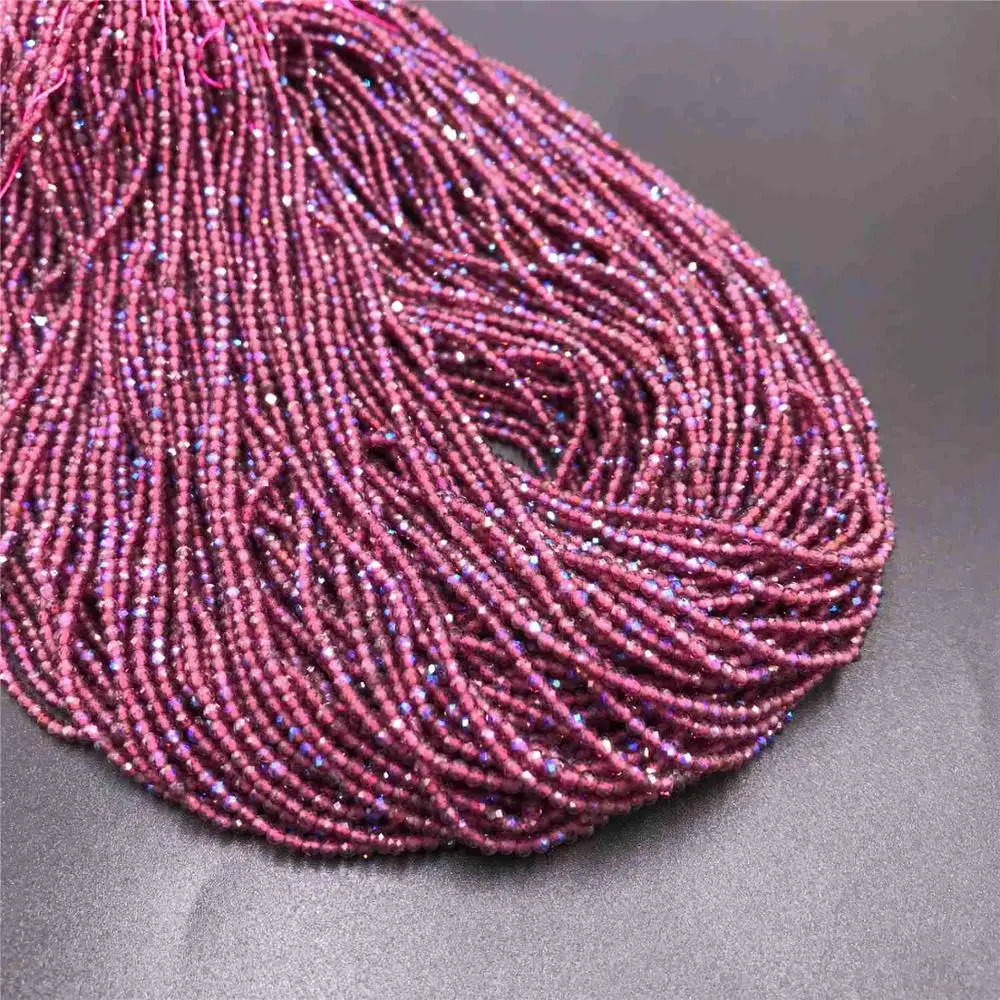 Бусины из граната 2/3 мм маленькие красные граненые бусины кварцевые