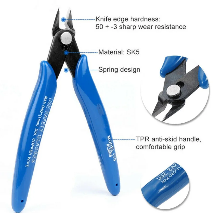 

5pcs Wire Snips Pliers Diagonal Cutting Flush Side Cutter High Quality