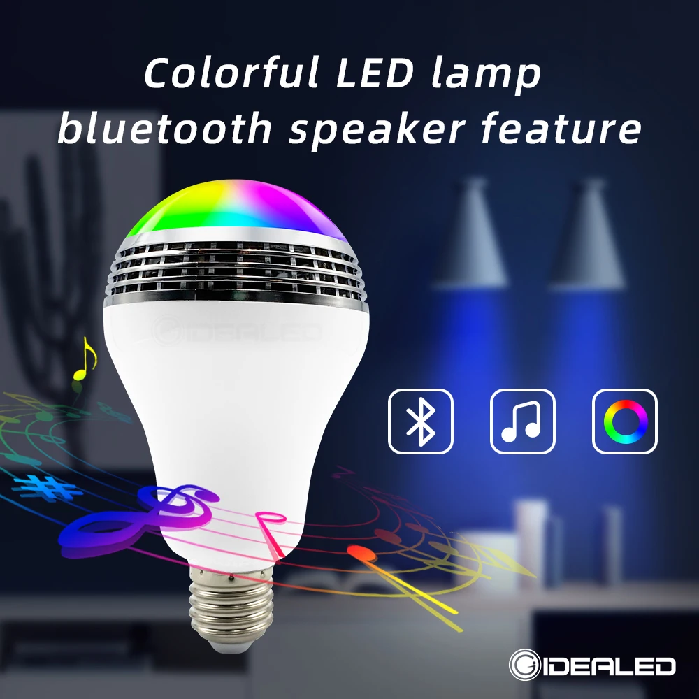 Smart Bluetooth LED Bulb RGBW E27 4.0 Audio Speakers Lamp Dimmable Wireless Music Bulb Light Color Changing via App Control