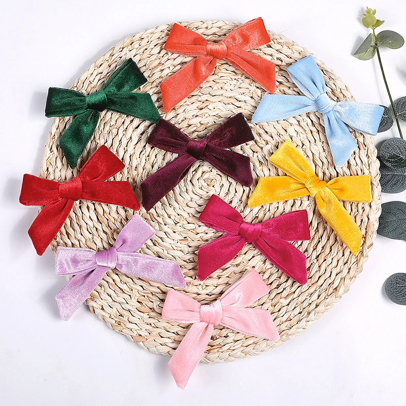 1PC Girls Velvet Bows Hair Clip Hairpins for Women Autumn winter Hairgrips Headwear Cute Bow Barrettes Accessories |