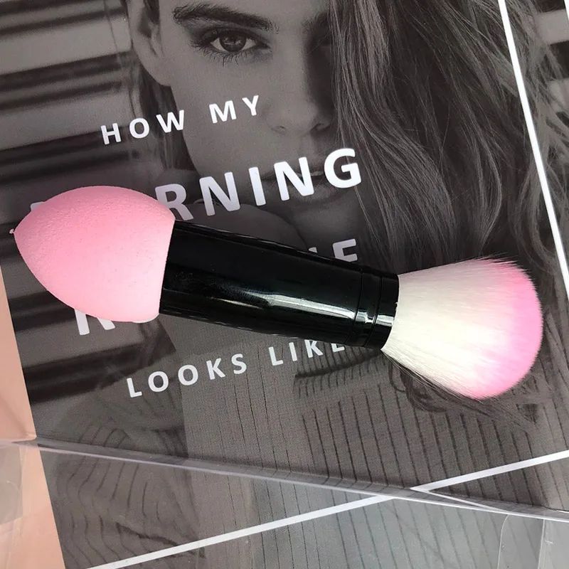 Женские кисти для макияжа профессиональная металлическая ручка двойная головка