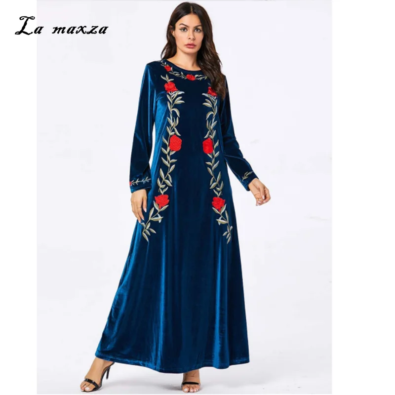 Длинное мусульманское платье мусульманские Вечерние Арабские платья