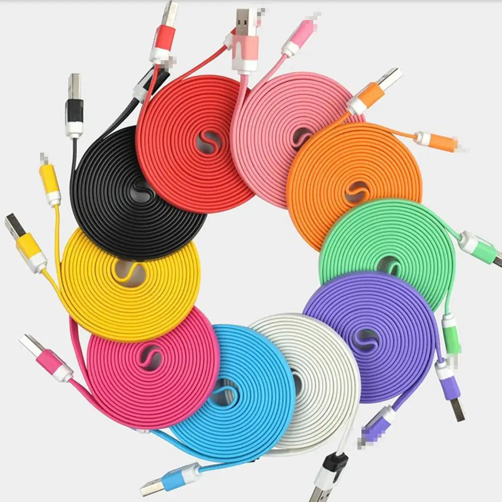 1 м плоский USB кабель для зарядки и синхронизации данных iPhone 5S/6|Кабели USB| |