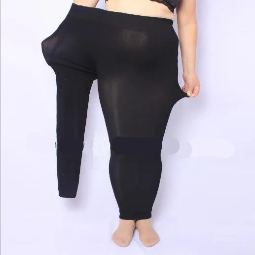 Женские брюки карандаш с высокой талией черные большого размера пуш ап M437