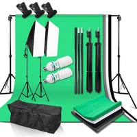 2mx2m background support system professional continuous light kit softbox 2m light stand tripod white black gray green backdrop