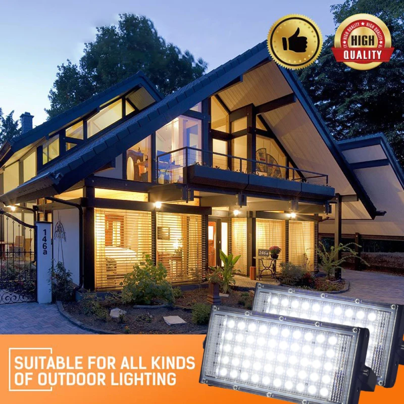 

Garden 50W Led Flood Light RGB Cold Warm AC220V Outdoor Floodlight Spotlight IP65 Waterproof LED Street Lamp Landscape Lighting