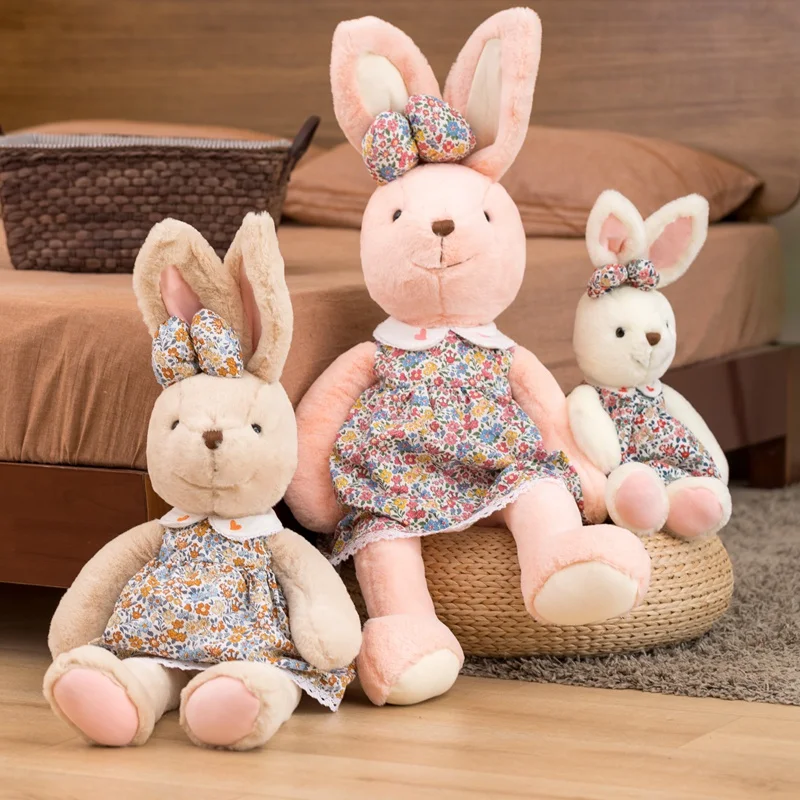 

Cute Cartoon Plush Flower Skirt Bunny Toy Kawaii Soft Fur Stuffed Animal Doll Home Decoration Children Gift Holiday Gift