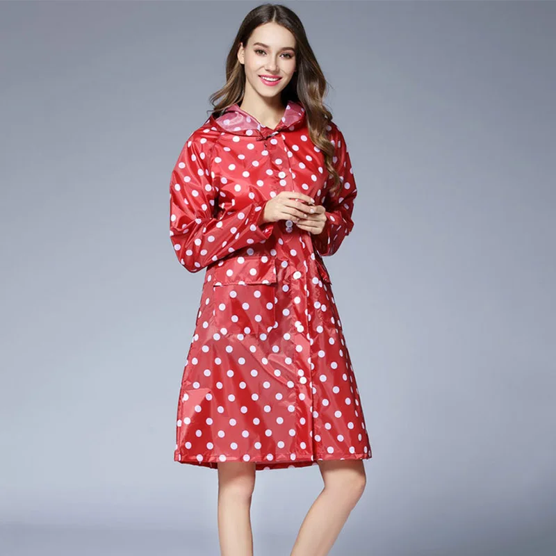 Женский дождевик Yuding в горошек модная Водонепроницаемая пончо походная куртка с