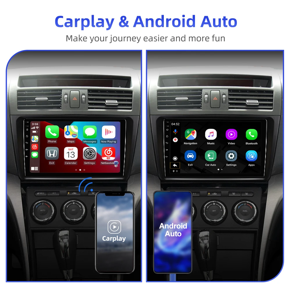 ISUDAR T68 QLED Android 10 Car Radio For Mazda 6 2 3 GH 2007-2012 GPS Navigation Multimedia 8 Core RAM 4GB DVR 4G FM no 2din | Автомобили