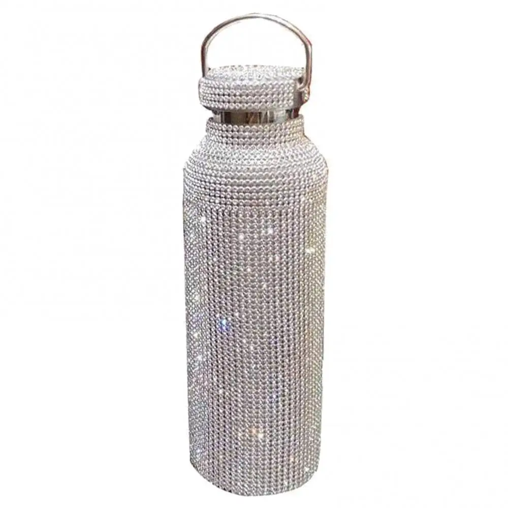 

Diamond Thermos Bottle Insulated Rhinestone Vacuum Cup Stainless Steel Flask Water Bottle Drinking Kettle for Men Women