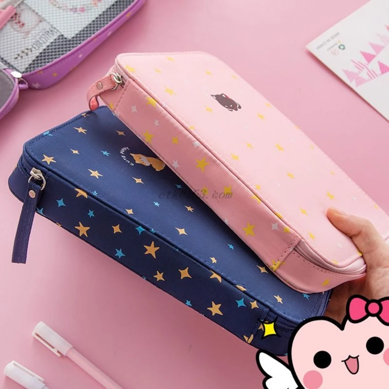 Корейский Многофункциональный холщовый чехол для карандашей большая емкость