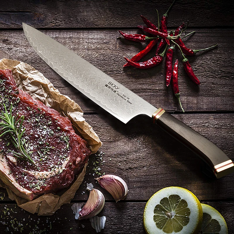 Кухонный нож шеф повара из дамасской стали vg10 Gyuto резак для мяса и говядины