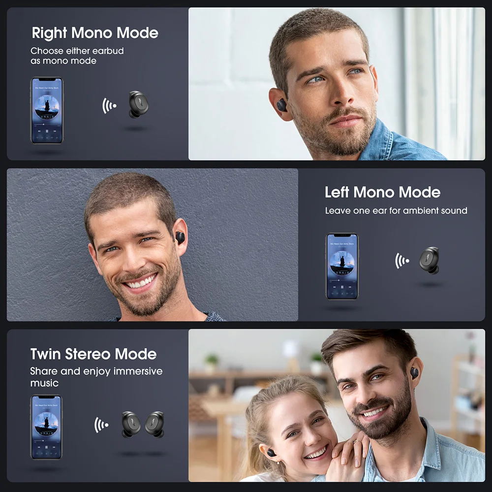 Беспроводные наушники Mpow MDots Bluetooth 5 0 настоящие с прорывным басом воспроизведение
