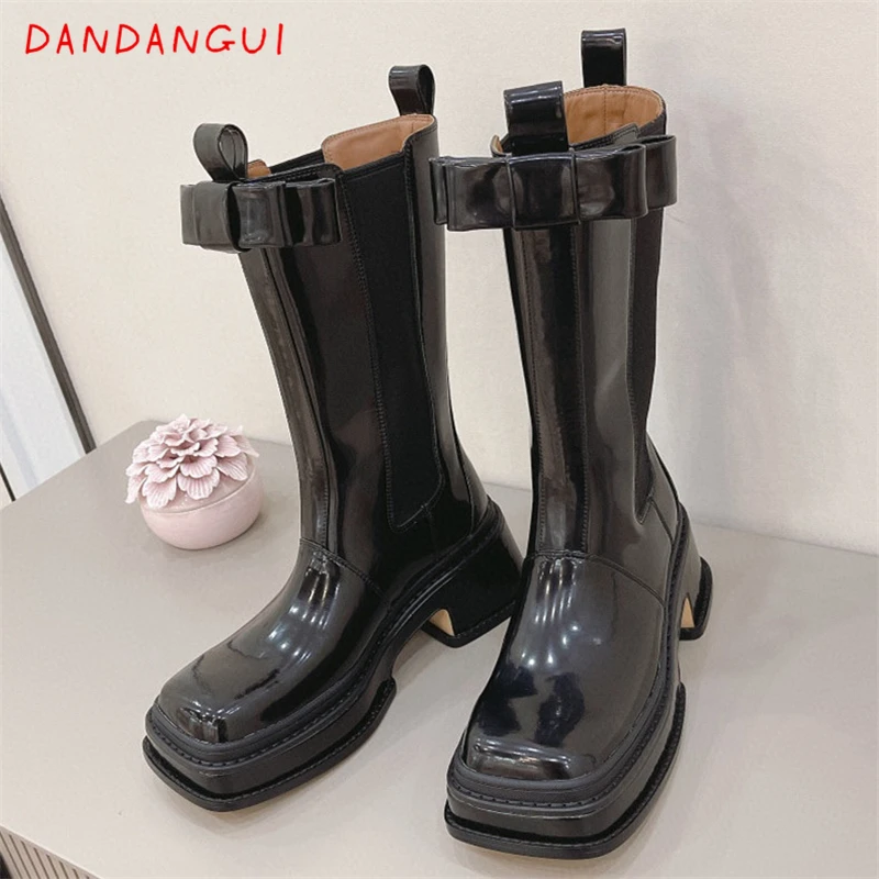 

Женские ботинки челси из натуральной кожи, роскошные дизайнерские короткие сапоги на платформе, повседневная обувь для девушек, Осень-зима